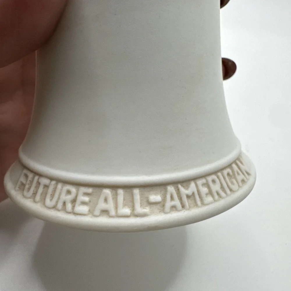 Norman Rockwell bell porcelain figurine river shore future all american football